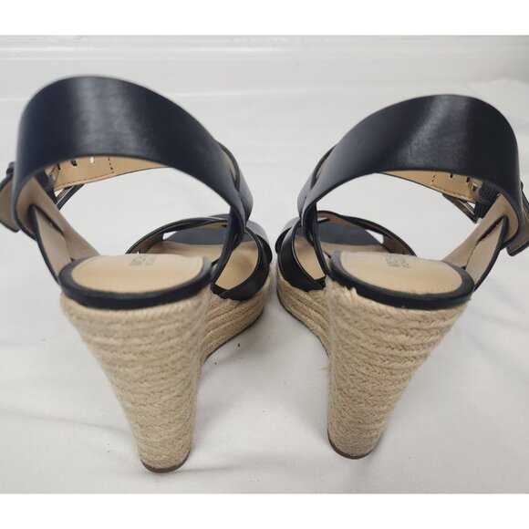 Michael Kors Black Espadrille Wedge Sandals - Picture 4 of 8